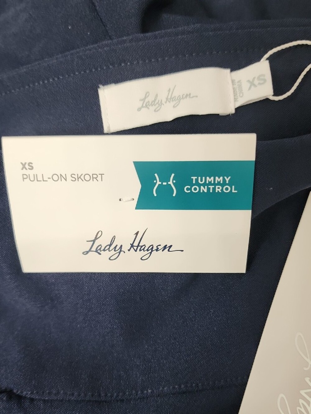 Lady Hagen Dark Navy 17" Tummy Control Performance Skort Size XS New With Tags - Picture 3 of 6
